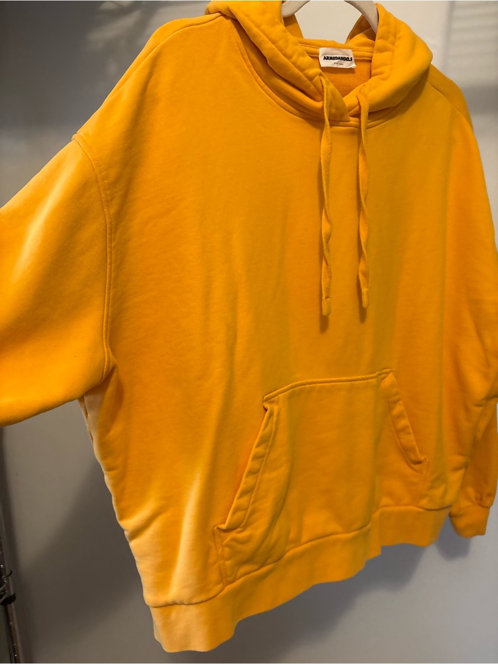 ArmedAngels German ethical brand organic cotton sunshine Yellow Pullover Hoodie - Picture 11 of 13